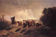 unknow artist, Union Drover with Cattle for the Army